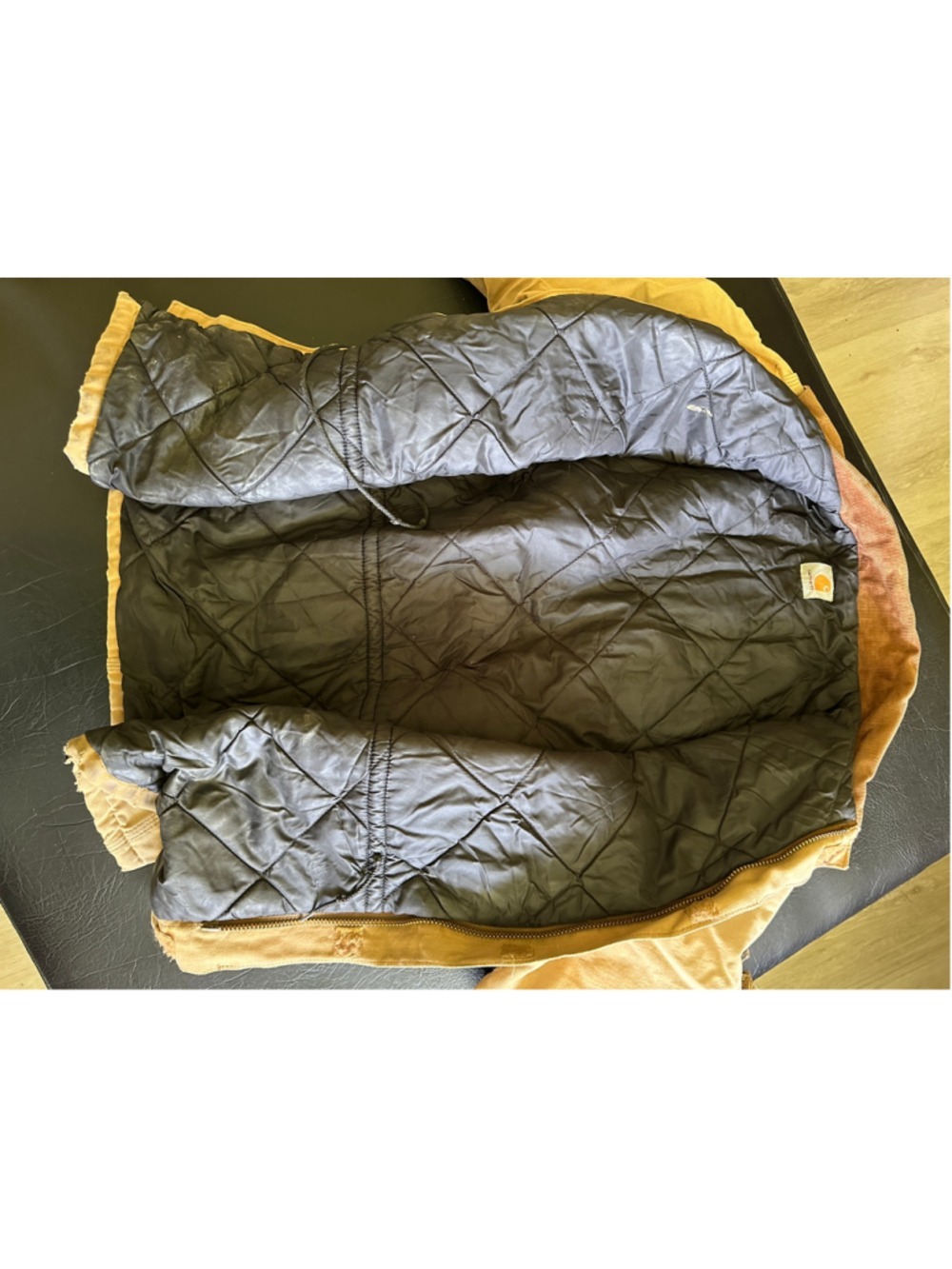Carhartt Duck Work Jacket Corduroy Collar Blanket Lined Large - Picture 6 of 7